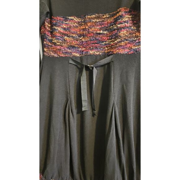 Paolo Tricut Dress Size S Black Layered Long Sleeve Ruffles Lagenlook BOHO Artsy - Picture 12 of 15